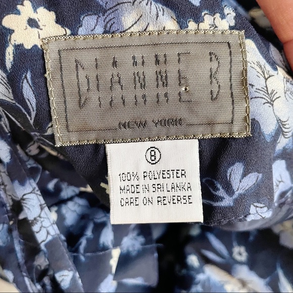 Dianne B New York Floral Blue Dress - Size 8 - Picture 5 of 5